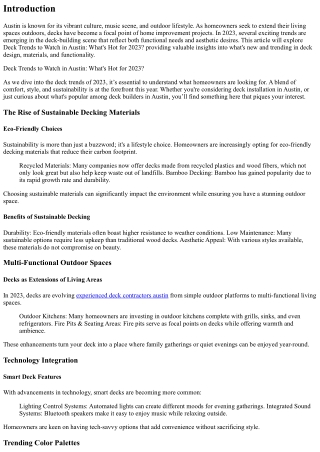 Deck Trends to Watch in Austin: What's Hot for 2023?