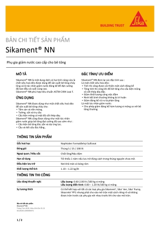 Sikament NN - Hardening and plasticizing agent