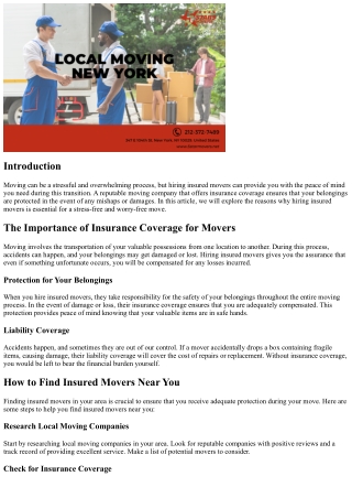 The Peace of Mind That Comes with Hiring Insured Movers