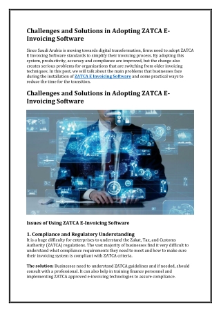 Challenges and Solutions in Adopting ZATCA E-Invoicing Software
