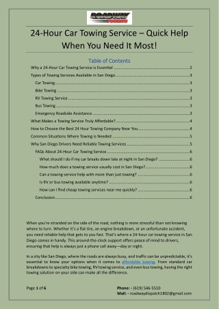 24-Hour Car Towing Service Quick Help When You Need It Most!