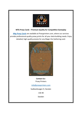 MTG Proxy Cards – Premium Quality for Competitive Gameplay