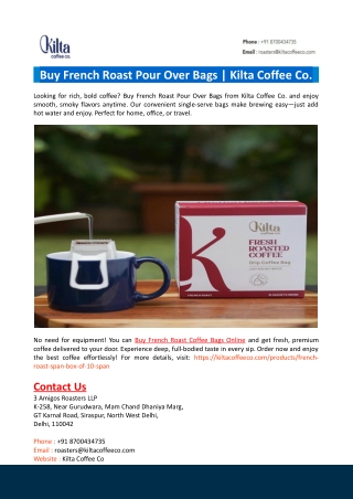 Buy French Roast Pour Over Bags