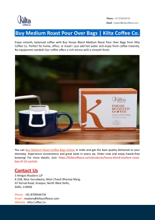 Buy Medium Roast Pour Over Bags