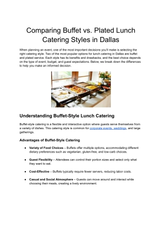 Corporate Lunch Catering in Dallas: Why It’s Worth It