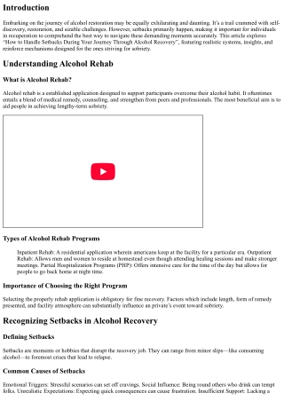 How to Handle Setbacks During Your Journey Through Alcohol Recovery