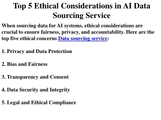 Top 5 Ethical Considerations in AI Data Sourcing Service