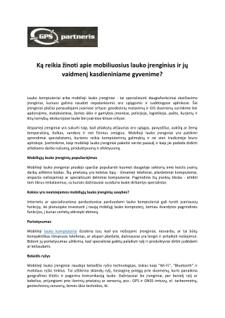 Ką reikia žinoti apie mobiliuosius lauko įrenginius ir jų vaidmenį kasdieniniame gyvenime