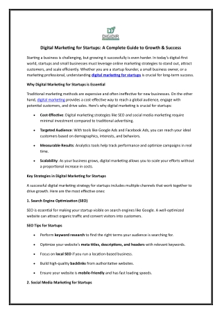 Digital Marketing for Startups A Complete Guide to Growth & Success