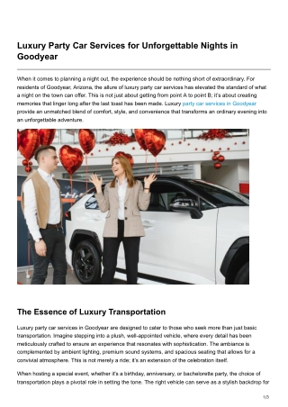 Luxury Party Car Services for Unforgettable Nights in Goodyear