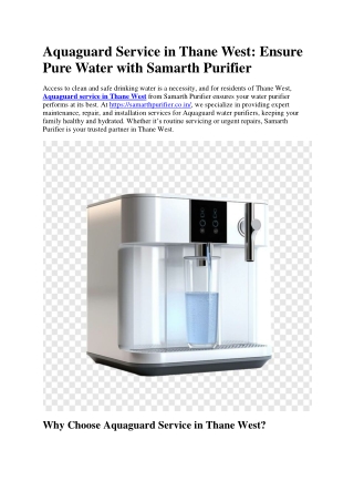 Aquaguard Service in Thane West