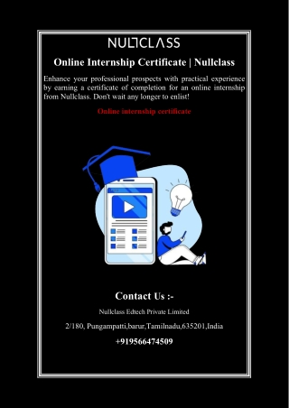 Online Internship Certificate | Nullclass
