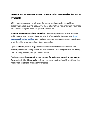 Natural Food Preservatives_ A Healthier Alternative for Food Products