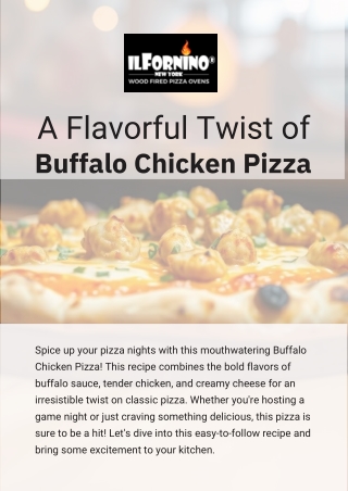 A Flavorful Twist of buffalo chicken Pizza