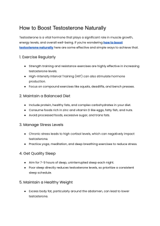 How to Boost Testosterone Naturally