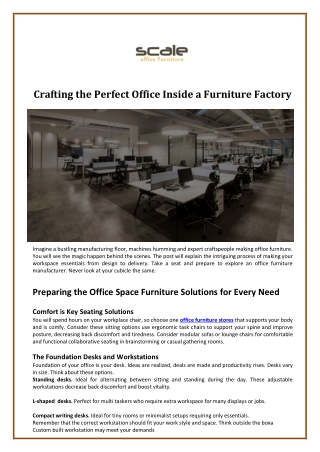Crafting the Perfect Office Inside a Furniture Factory