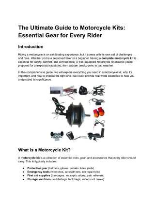 The Ultimate Guide to Motorcycle Kits_ Essential Gear for Every Rider