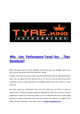 Why Use Performance Tyres? Are They Beneficial?.pptx