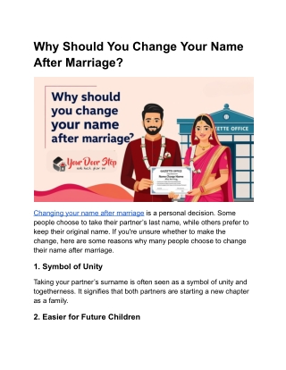 Why Should You Change Your Name After Marriage