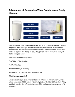 Advantages of Consuming Whey Protein on an Empty Stomach