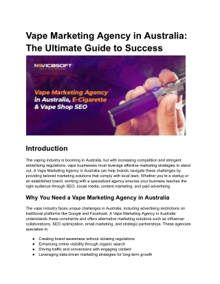 Vape Marketing Agency in Australia_ The Ultimate Guide to Success