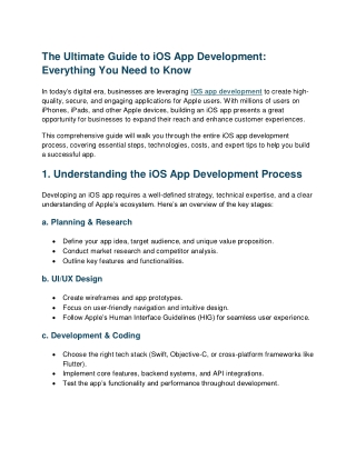 The Ultimate Guide to iOS App Development: Everything You Need to Know