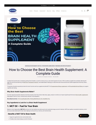 How to Choose the Best Brain Health Supplement?