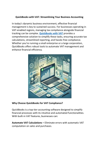 QuickBooks with VAT - Streamlining Your Business