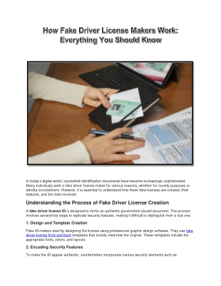 How Fake Driver License Makers Work Everything You Should Know