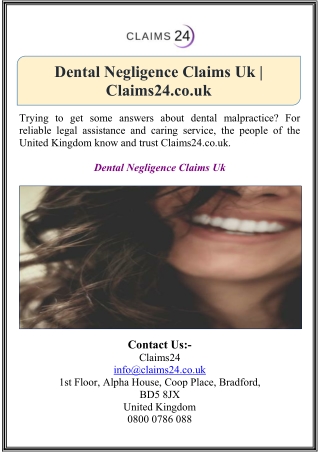 Dental Negligence Claims Uk | Claims24.co.uk