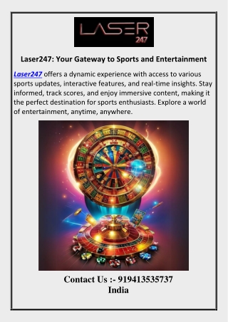 Laser247 Your Gateway to Sports and Entertainment