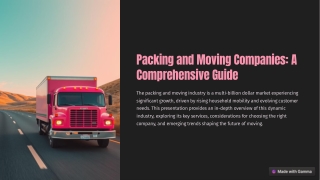 Packing and Moving Companies A Comprehensive Guide