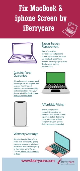 Fix MacBook & iphone Screen in Dubai by iBerrycare