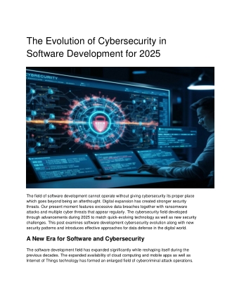 The Evolution of Cybersecurity in Software Development for 2025