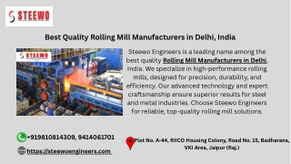Best Quality Rolling Mill Manufacturers in Delhi, India