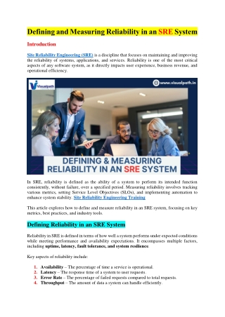 Site Reliability Engineering Online Training - SRE Training