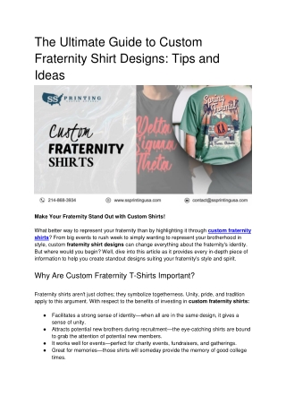 Ultimate Guide to Custom Fraternity Shirt Designs Tips and Ideas