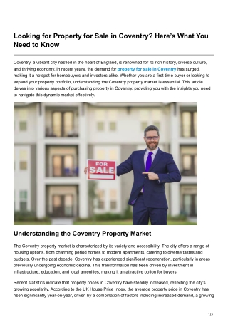 Looking for Property for Sale in Coventry Heres What You Need to Know