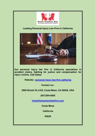 Leading Personal Injury Law Firm in California