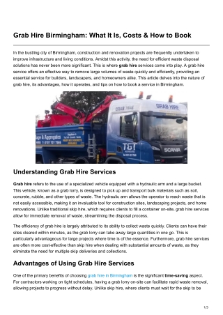 Grab Hire Birmingham What It Is Costs How to Book