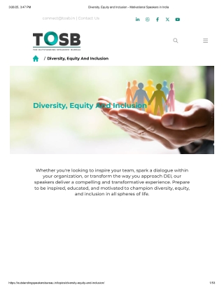 Diversity, Equity and Inclusion - Motivational Speakers in India