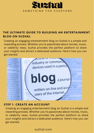 The Ultimate Guide to Building an Entertainment Blog on Suzhal