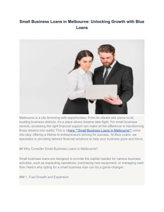 Business Loan in Sydney