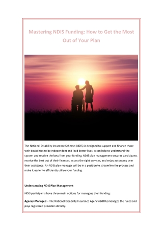 Mastering NDIS Funding How to Get the Most Out of Your Plan