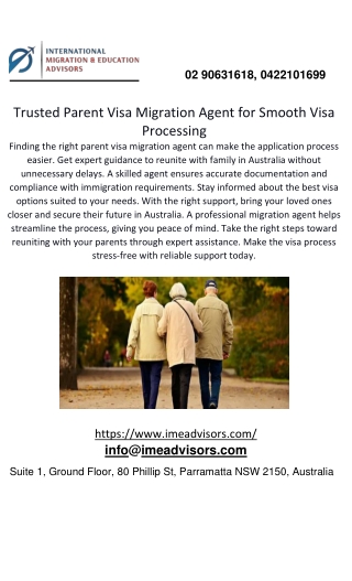 Trusted Parent Visa Migration Agent for Smooth Visa Processing