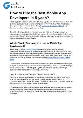 How to Hire the Best Mobile App Developers in Riyadh_