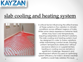 Challenges Faced in Implementing Radiant Cooling and Heating System in India