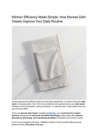 How Norwex Dish Towels Improve Your Daily Routine
