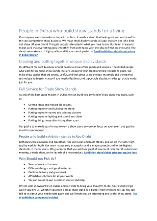 Top exhibition stand makers in dubai