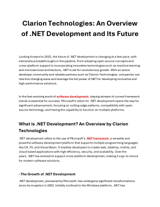 The Future of .NET Development: Trends and Innovations